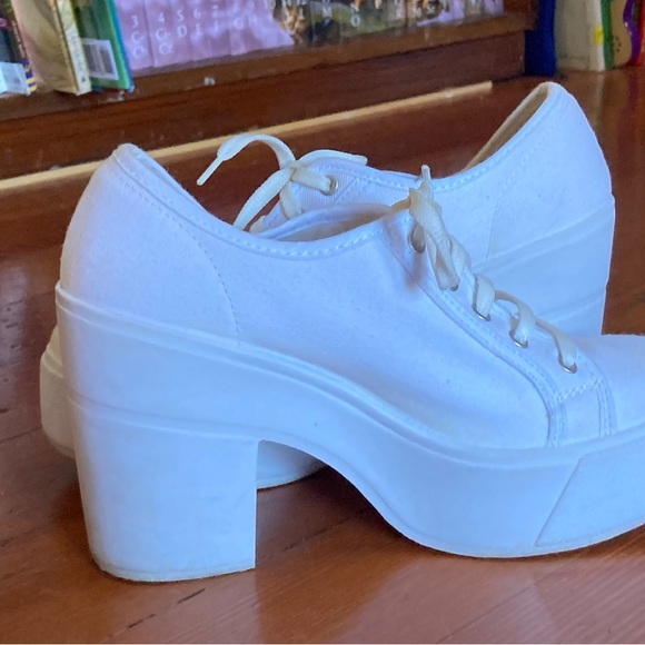 Shelly’s London Funcluo Platform Sneakers White Canvas 39 8 7.5 8.5 Shellys - Picture 6 of 16